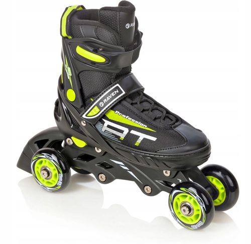 Rolki Wrotki 3w1 Regulowane RAVEN Profession Black/Lime 31-35 na Arena.pl