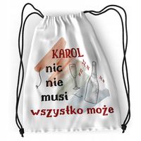Plecak Dla Karola Sportowy Szkolny Worek Torba Z Nadrukiem Ze Zdjęciem