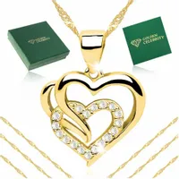 ZŁOTY NASZYJNIK SERCE SERDUSZKO 925 PREZENT DLA KOBIETY, ŻONY, MAMY, CÓRKI