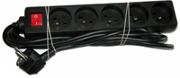 URZ3061-3 B Przedluzacz sieciowy czarny 5 gniazd