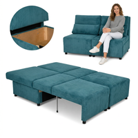 Kanapa 2 os sofa rozkładana spania niebieski gruby sztruks Kimo Family