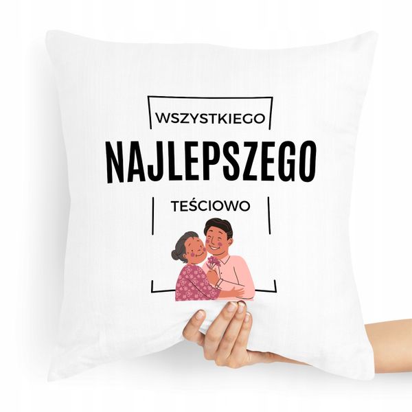 Poduszka Dla Teściowej Mamy Najlepszego Teściowo Z Nadrukiem Ze Zdjęciem zdjęcie 1