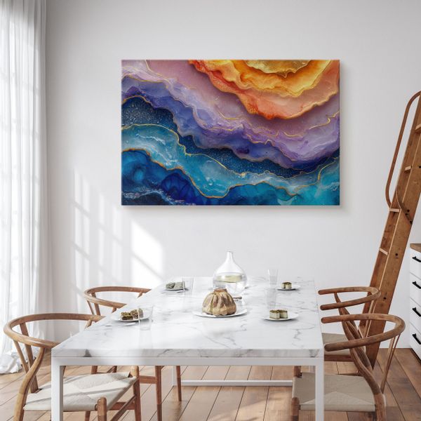 Obraz Do Salonu Kolorowy Marmur Pastele Abstrakcja Glamour 120cm x 80cm zdjęcie 4