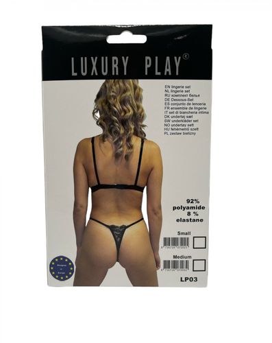 bielizna luxury play   lingerie set medium black na Arena.pl