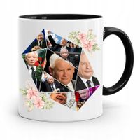 Kubek Czarny Śmieszny Pis Jarosław Kaczyński Z Nadrukiem Ze Zdjęciem