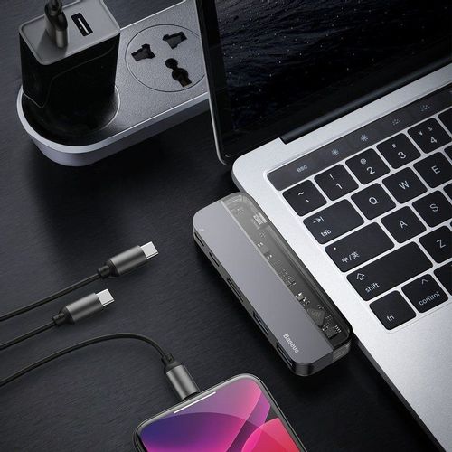 BASEUS TRANSPARENT ADAPTER TYPE-C TO MULTI PORT 5IN1 GREY na Arena.pl