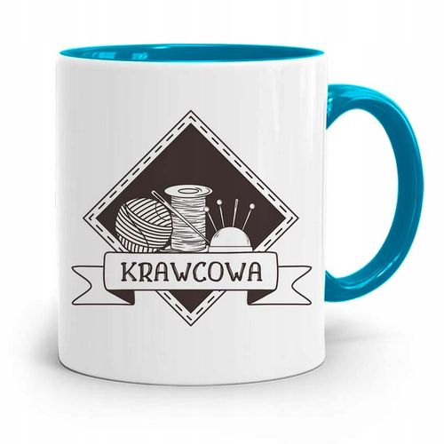 Kubek Błękitny Dla Krawcowej Krawca Krawcowa Z Nadrukiem Ze Zdjęciem na Arena.pl