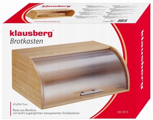 Chlebak bambusowy drewniany 41cm pojemnik na pieczywo chleb bułki KLAUSBERG na Arena.pl