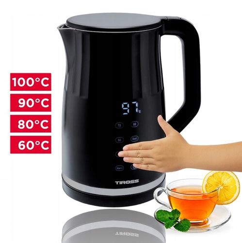 Czajnik elektryczny Tiross wewnętrzne ze stali nierdzewnej 2200 W czarny na Arena.pl