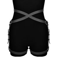 czarna skórzana uprząż na uda alisa karess