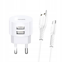 Ładowarka sieciowa Usams T20 2,1A 2xUSB+kabel