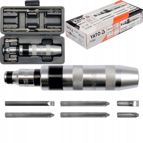 YATO METALOWY WKRĘTAK UDAROWY WYMIENNE KOŃCÓWKI + 6 BITÓW YT-2802 ETUI na Arena.pl
