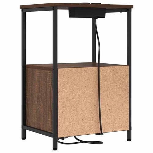 Nocna szafka z stacją ładującą z szufladą 2 pcs Brązowy dąb na Arena.pl