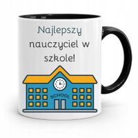 Kubek Czarny Prezent Dzień Nauczyciela Najlepszy Z Nadrukiem Ze Zdjęciem