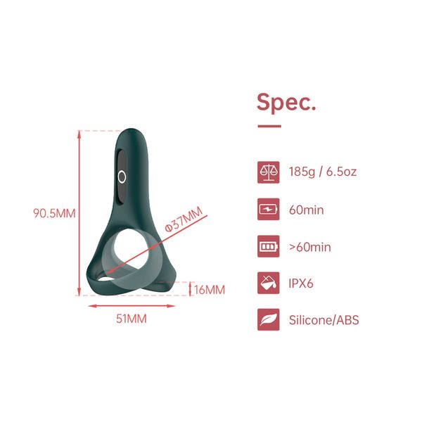 Magic Motion - Rise Smart Wearable Cockring Green zdjęcie 6