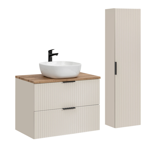 Zestaw Mebli Łazienkowyc Szafka/ Blat/ Umywalka/ Wysoka Kaszmir ADI CMD na Arena.pl