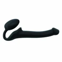 strap-on-me bendable black m - model anatomiczny bez paska, silikonowy