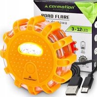 Flara Lampa Ostrzegawcza LED Kogut Dysk Magnes AKUMULATOR USB Wodoodporna