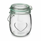 SŁOIK SZKLANY Z KLIPSEM SERCE PRZETWORY PRZYPRAWY 0,8 L