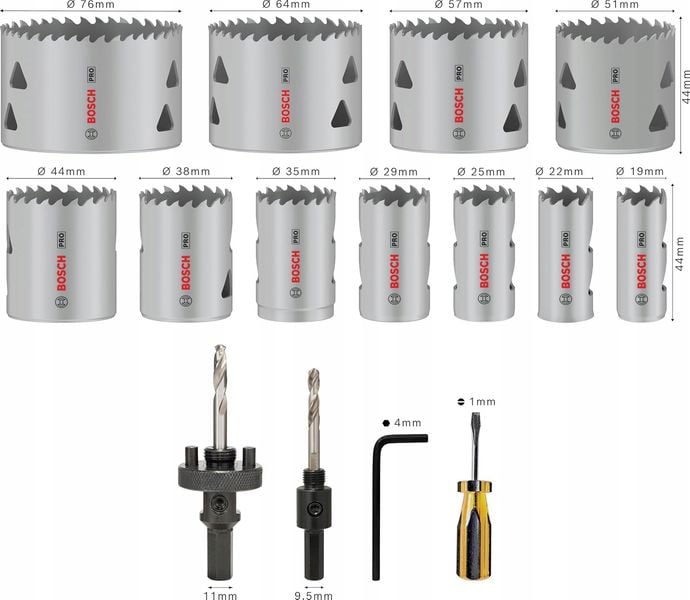 ZESTAW OTWORNIC PRO MULTI MATERIAL 17 EL. 2608900525 BOSCH zdjęcie 2