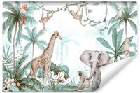 Fototapeta Do Pokoju Dziecka ZWIERZĘTA Dżungla Natura Palmy 180cm x 120cm