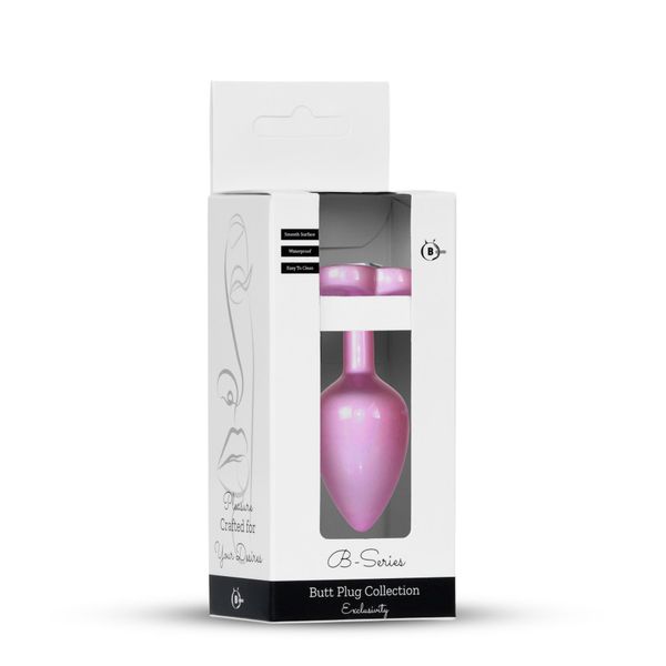 Plug-Jewellery Pearl Pink Heart Plug- Clear S zdjęcie 1