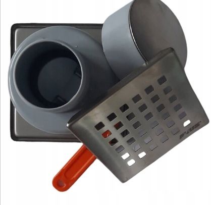 WPUST PODŁOGOWY NIERDZEWNY 10X10 ODEJŚCIE PIONOWE FI50 ANTYZAPACH INOX RAMA na Arena.pl