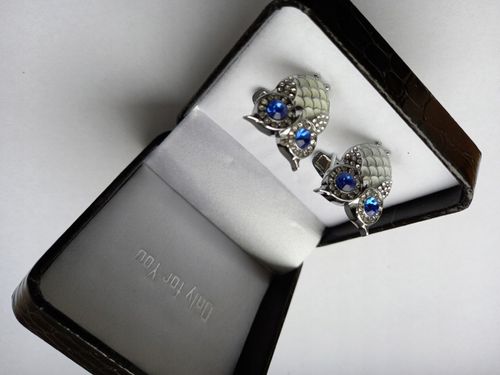 Srebrne spinki do mankietów koszuli Ptak Sowa na Arena.pl