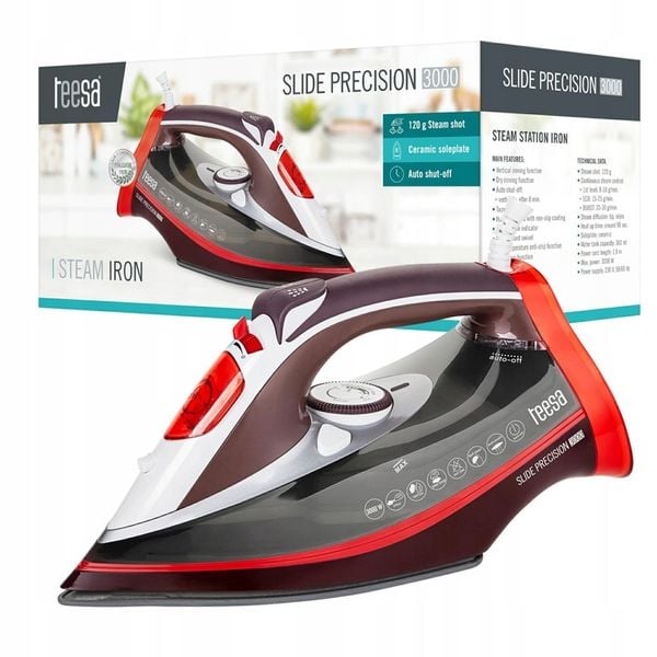 Żelazko ceramiczne Teesa SLIDE PRECISION 3000 Strażak Anti-calc Anti-drip zdjęcie 7