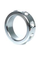 pierścień-metal cock ring with cristal diamonds small