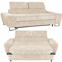 Sofa kanapa Savio salon Family meble beżowy sztruks reg zagłówek