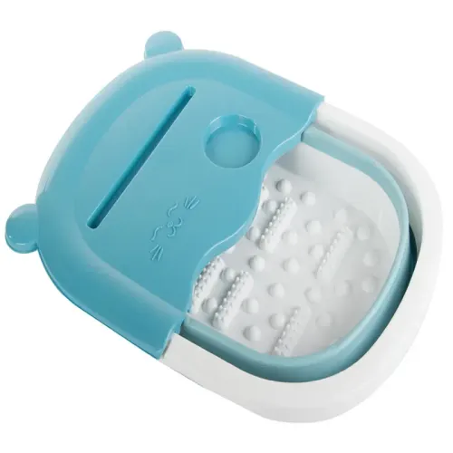 Miska do masażu stóp składana niebieska silikonowa z wypustkami na Arena.pl