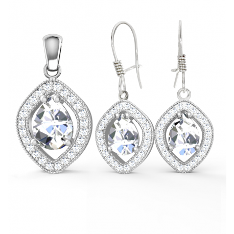 SREBRNY KOMPLET Z CYRKONIAMI SREBRO PRÓBY 925 zdjęcie 1