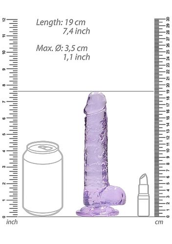 7"" / 18 cm realistic dildo with balls - purple na Arena.pl