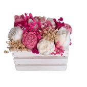 Flower Box Świece Bukiet Prezent MIni Skrzynia Dekoracja Ozdoba Kwiaty