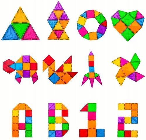 KLOCKI MAGNETYCZNE KONSTRUKCYJNE EDUKACYJNE ZESTAW 100 EL DUŻE PANELE 3D na Arena.pl