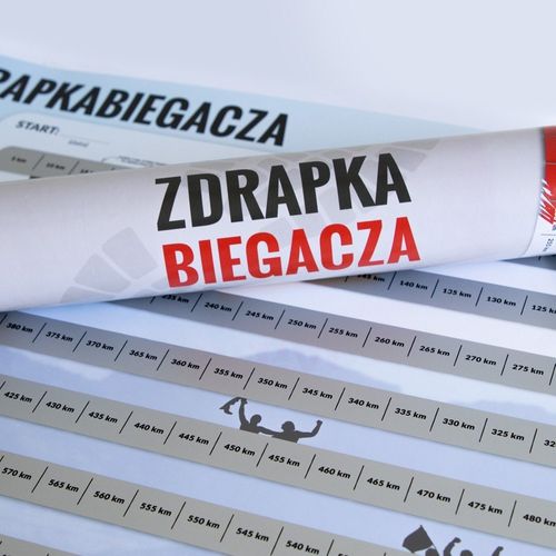 Zdrapka Biegacza prezent PLAKAT mapa maraton na Arena.pl