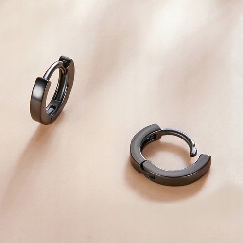 Fraise kolczyki kółeczka srebro S925 czarne na Arena.pl