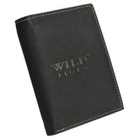 Portfel skórzany męski pionowy Wild Tiger - czarny