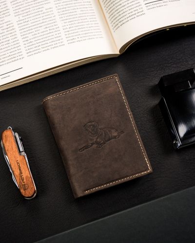 portfel męski skórzany n4-chm-dog-1-bl-brown na Arena.pl