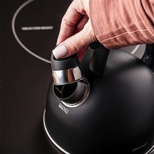 czajnik 1,5l z gwizdkiem kinghoff kh-1897 czarny mat na Arena.pl