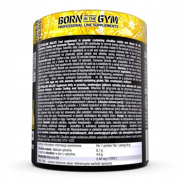 Olimp Citrulline Malate 200g Cooling Sour Lemonade zdjęcie 3