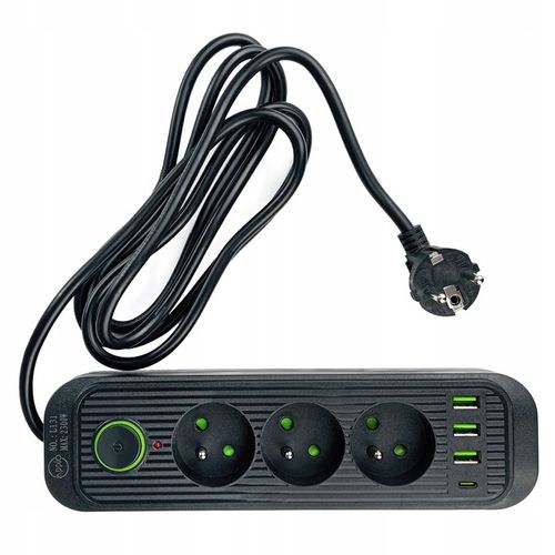 PRZEDŁUŻACZ APPIO listwa zasilająca 2m 3 gniazda + 3x USB + 1x USB C na Arena.pl
