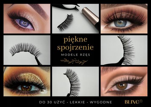 RZĘSY MAGNETYCZNE 3X DŁUGIE + PĘSETA + EYELINER A+ na Arena.pl