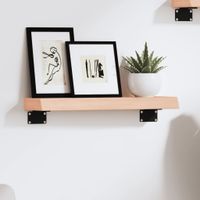 Półka, 40x10x4 cm, surowe lite drewno dębowe