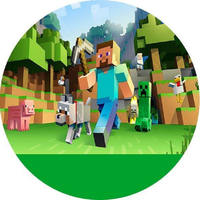 Opłatek na tort Urodziny Minecraft Klocki Gra Piksel