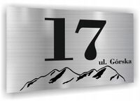 Tabliczka Tablica ADRESOWA SREBRNA DIBOND 40x30 numer domu ulica GÓRY