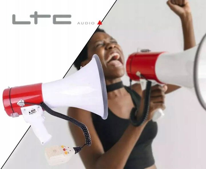 Profesjonalny MEGAFON 50W USB SD MP3 akumulator zdjęcie 8