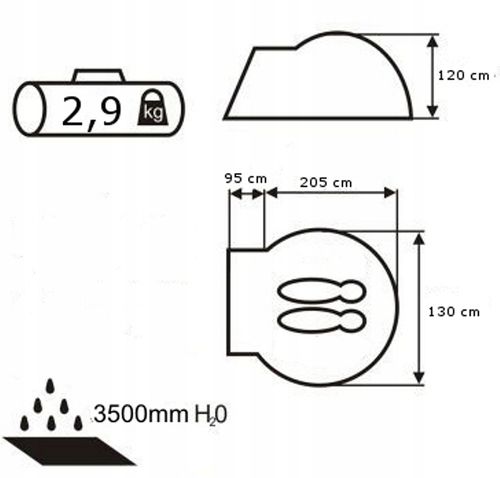 NAMIOT ACCO 2 PRO ACAMPER 3500mm + GRATIS na Arena.pl
