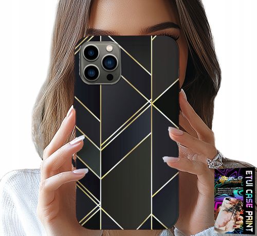 ETUI DO IPHONE 12 PRO - ZŁOTE RAMKI, ELEGANCKIE WZORY + SZKŁO na Arena.pl